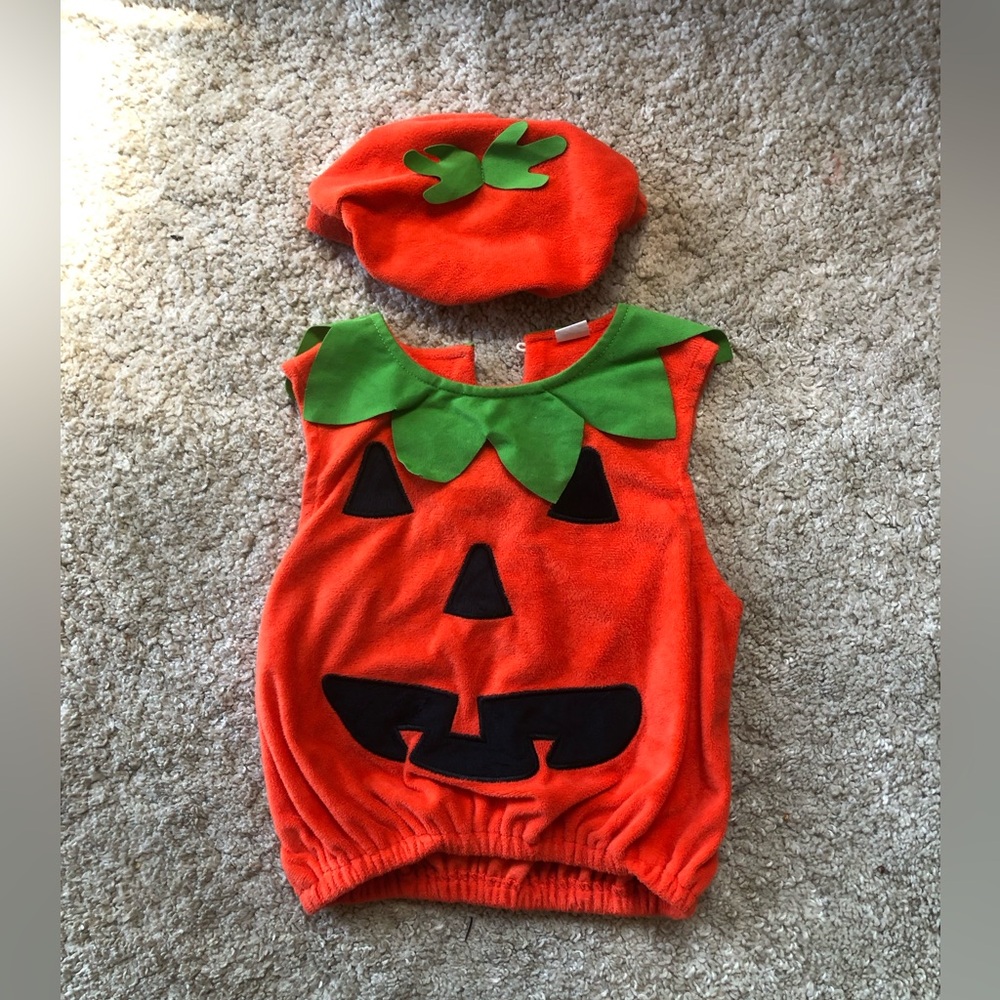 Baby Pumpkin Halloween Costume - Orange Jack-O'-Lantern Outfit